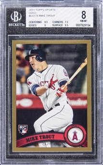 2011 Topps Update Gold #US175 Mike Trout Rookie Card (#1460/2011) – BGS NM-MT 8